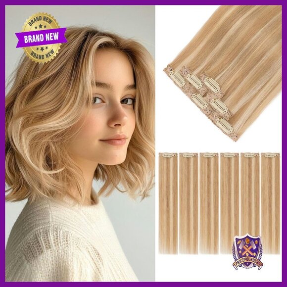 10 Inch Clip-In Human Hair Extensions 6 Piece Set Remy Straight main image 7